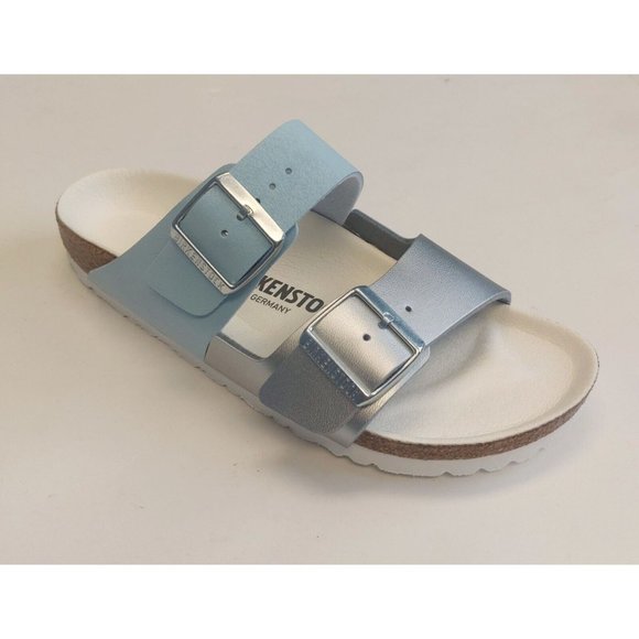 Birkenstock Shoes - Birkenstock Arizona Split Birko-Flor Womens Sz 7 Mens 5 Sandals Light Blue EU 38